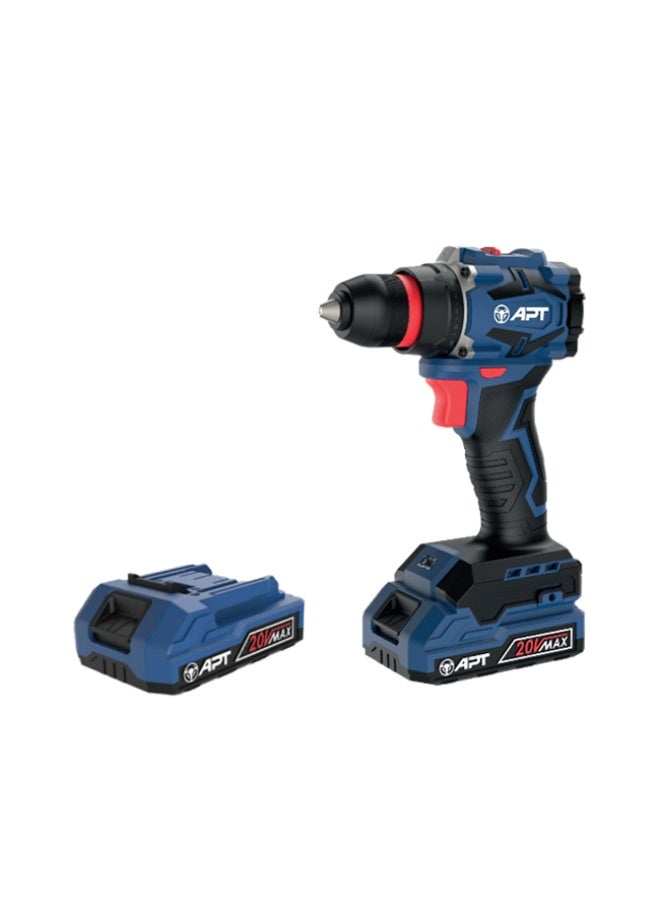 Apt Cordless Brushed Drill 20V- 2Ah 10mm 50N.m Plastic chuck Model APT DW0611045-2.0x2BMC - Image 2